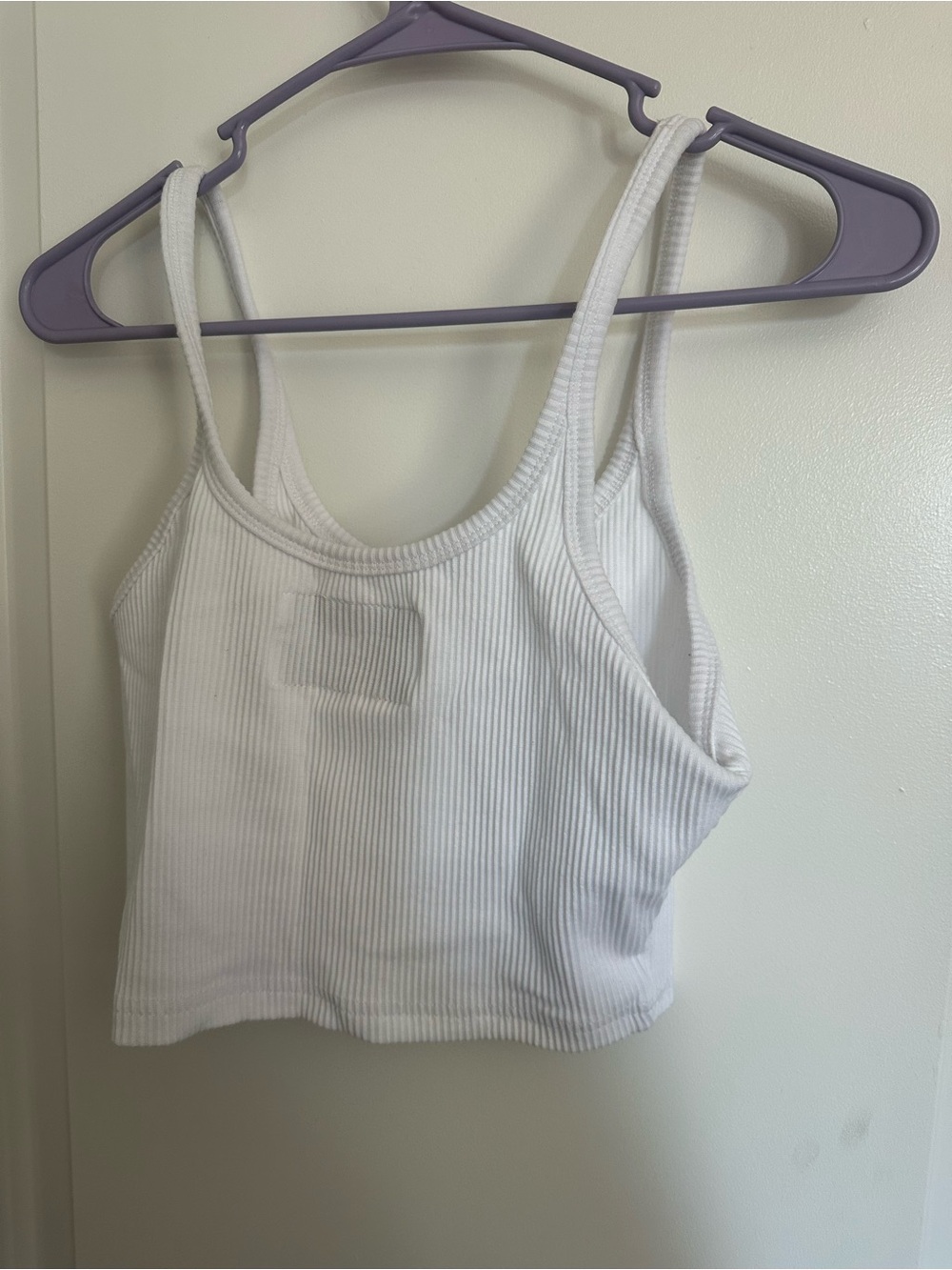 White Ribbed Cropped Tank Top - Women
